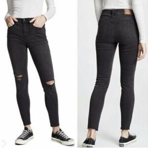 MADEWELL 9 inch High-Riser Skinny Jeans Black Distressed Size 27 inch Waist